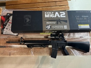 東京マルイ 電動ガン スタンダードタイプ コルト M16A2 M16プロスコープ 4×20 バイポッド300連マガジン装備 箱・説明書・付属品完備