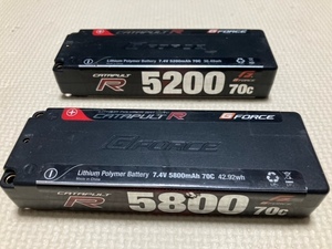 ドリフト ★リポバッテリー G Force 7.4v 5800mA 5200mA 7.4V 2本 中古★ヨコモ XRAY タミヤ 無限精機 TAMIYA 京商