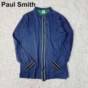 Paul Smith ポールスミス カーディガン ニット 薄手 バンドカラー ネイビー Lサイズ メンズ B102331-38