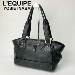 L'EQUIPE YOSIE INABA レキップ ヨシエイナバ レザー ショルダーバッグ レザー 黒 B102331-148