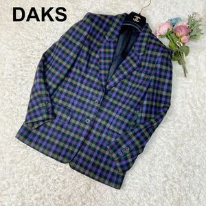 DAKS ダックス ウール チェック ジャケット 7号 レディース B112314-133