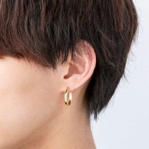 【ポストのみ18金】 日本製 フープピアス 3mm×20mm メンズ レディース K18 18K K18刻印_画像3