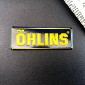 【送料無料】OHLINS(オーリンズ)　ミニエンブレム　横8ｃｍ 縦3ｃｍ 厚さ1ｍｍ　ブラック　⑥