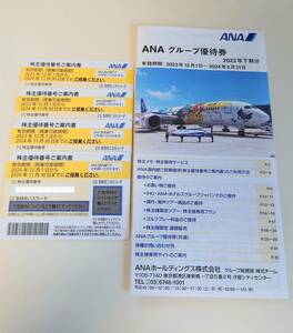 【送料無料】最新 ANA全日空 株主優待券 4枚 （有効期限：2024年11月30日まで搭乗）