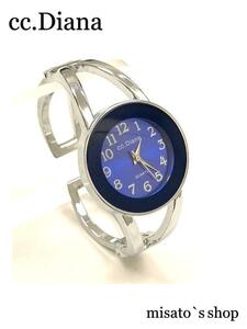 新品 CC.Diana レディース腕時計 バングルウォッチ 青文字盤 ブレスレッド