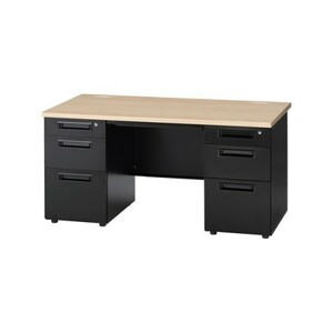 * Honshu free shipping * new goods office desk GSD-B147-3L3R NA( black ) with both sides cupboard desk 3 step left sleeve /3 step right sleeve 