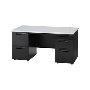 * Honshu free shipping * new goods office desk GSD-B147-2L3R WH( black ) with both sides cupboard desk 2 step left sleeve /3 step right sleeve 