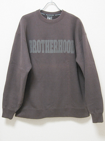 BROTHERHOOD Logo Sweat Crewneck ブラザーフッド スウェットクルーネック トレーナー 反射ロゴ 裏起毛 チャコール XLサイズ 美品・訳あり