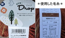 母手編み◆ウール40％◆エスカルゴ＊ニット帽＊ビーニー◆ゆったり＊浅め深め自在◆茜色＆多色カスリ◆ハンドメイド◆帽子◆送料込_画像10