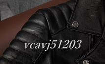 ◆美品◆メンズ 革ジャン 最上級 牛革 レザージャケット バイクウエア オートバイ 本革 ライダース ブルゾン S~5XL_画像7