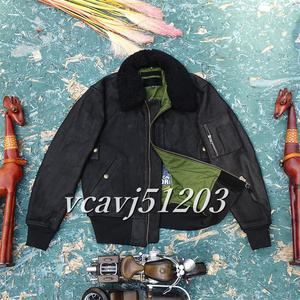 ◆新品◆フライトジャケット B-15 Marilyn Monroe 最上級 牛革 お洒落メンズコーデ レザージャケット 本革 ウール襟取外し可能 S~5XL