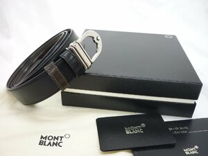 【MONTBLANC】モンブラン　クラシックライン　9693　リバーシブルカーフレザーベルト　ブラック×ブラウン　イタリア製　箱付　SY01-Y88★