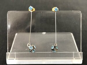 【ピアス】K18（刻印有）イエローゴールド　カラーストーン付　スタッドピアス　0.15g　取り外し可能なスイングストーン付　SY01-AS15＊★