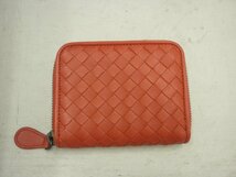 【BOTTEGA　VENETA】ボッテガヴェネタ　イントレチャート　ミニ財布・コイン＆カードケース　レッド　SY02-DFP　_画像1