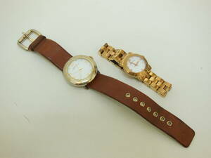 MARC BY MARC JACOBS マークバイマークジェイコブス 腕時計2点おまとめ ゴールドカラー 電池式 ジャンク扱い