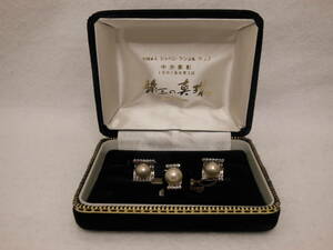 SATO PEARL サトウパール 第三の真珠 カフス タックピン セット SILVER刻印あり 総重量約19.5g シルバーアクセサリー 60サイズ発送