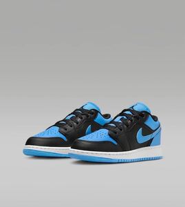 AIR JORDAN 1 LOW GS воздушный Uni балка City голубой Jordan blue black синий чёрный NIKE Nike воздушный Jordan 1 low 24.0