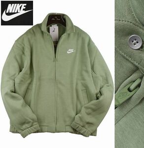 新品 秋冬 ゴルフにお勧め NIKE ナイキ 裏起毛 フルジップ スウェット ジャケット ブルゾン 2XL ゴルフウェア グリーン