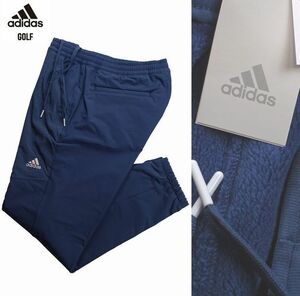 新品 秋冬 adidas GOLF 2XL アディダス ゴルフ 裏起毛 保温 ジョガーパンツ 暖パン ストレッチ パンツ ゴルフウェア メンズ ネイビー