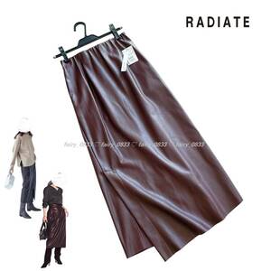 【送料無料】新品■スコットクラブ RADIATE■定価14300円　辛口モード...♪イレギュラーヘム＆スリット☆エコレザーロングタイトスカート