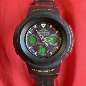 ☆★即決有☆★限定 緑液晶 電波ソーラー G-SHOCK AWG-M500F G-SHOCK アナログ/デジタル腕時計 AWG-500系 Gショック ベゼル ベルト傷み有り