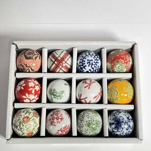 ■新品■ 浮き球 浮き玉 彩色 陶器製 小 12個セット 水盤 蓮 水鉢 飾り 置物 玉 メダカ鉢 金魚鉢 カラフルの画像5