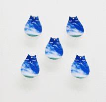 【面白雑貨】樹脂製　青空の猫　夢見る猫パーツ　10個で200円　_画像2