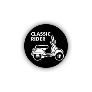 スクーターバッジ 44mm 缶バッジ scooter（黒C）キャップ 帽子 バックパック リュック vespa lambretta シンボル 缶バッチ