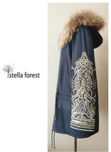 仏製【Stella forest】ステラフォレスト 豪華☆刺繍 中綿コートジャケット(38)定価14万★フーディ パーカー スタッズ_画像4