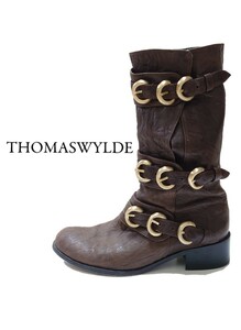 [ Thomas wild ]THOMAS WYLDE engineer boots (US 9) Brown * BR натуральная кожа 