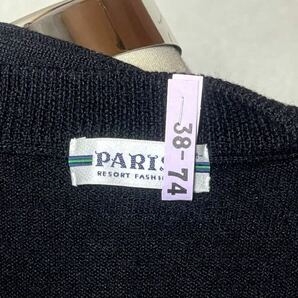 【美品】PARIS パリス ウール ニット ベスト ボタンフライ ブラック サイズM ゴルフ GOLFの画像8