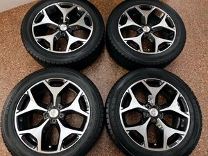 ☆ スバル フォレスター 純正 SJ5 スタッドレス 18インチ 7J+48 5H 100 225/55R18 ダンロップ ウインターマックス SJ8