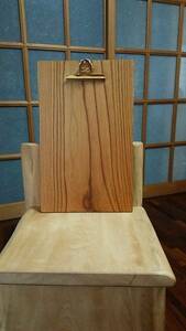 クリップボード　木製　銘木ケヤキの木の無垢材