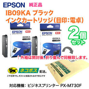 【純正品 2個セット】 EPSON／エプソン 純正インクカートリッジ IB09KA （目印：電卓） ブラック 純正品 新品