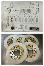 お勧め クラッチ板 4枚 4速 ショベル パン ナックル フリクションプレート 37930-68 37850-68 純正タイプ 半湿式/乾式 ウェット/ドライ_画像1