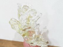 a521●BIBIERRE MURANO ムラノ ベネチアン ビビエレ工房 ピンクレース 置物 人形 女性 全長 約32cm●_画像8