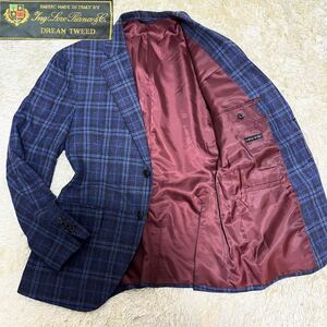 最高級生地の夢のツイードジャケット麻布テーラー azabu tailor テーラードジャケット　ロロピアーナ　ドリームツイード チェック ネイビー