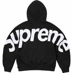 M 本物 23aw Supreme Big Logo Jacquard Hooded Sweatshirt Black 黒 23FW パーカー ロゴ ジャカード ジャガード ビッグロゴ 