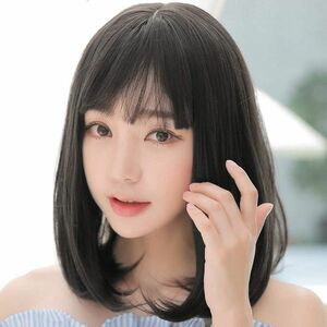 ウィッグ ボブ セミロング 女性用 かつら フルウィッグ ミディアム レディース ブラック 軽い 可愛い 自然 ゆるふわ