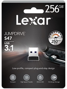 【送料無料】 Lexar JumpDrive S47 LJDS47-256ABBK （256GB） JumpDrive 超小型ドングル PC / MAC対応 USBメモリ