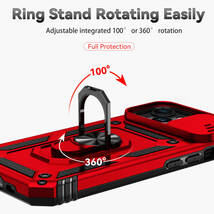 G在庫処分 赤 iPhone 12 ケース 本体 カバー 指リング 画面 守る 保護 アイフォン 米軍 衝撃 頑丈 スタンド ホルダー Apple 超強 アップル_画像6