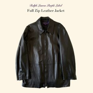 【最高級/Italy製】Ralph Lauren Purple Label “Leather Jacket” L ラルフローレン パープルレーベル レザー ジャケット コート