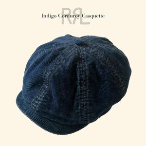 RRL “Indigo Corduroy Casquette” L キャップ キャスケット 帽子 インディゴ コーデュロイ ワーク ニュースボーイ