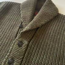 RRL “Wool Shawl Collar Cardigan” L ウール ショールカラー カーディガン ニット オリーブ Ralph Lauren ミリタリー ジャケット_画像3