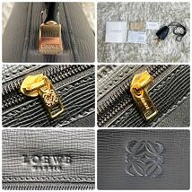 《美品》ロエベ ビジネスバッグ アナグラム レザー LOEWE ブリーフケース 本革 ゴールド金具 A4 鍵 Gカード 裏地総柄 メンズ ブラック 黒 _画像10