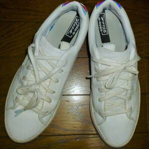 即決・送料込★adidas アディダスオリジナルス★良品・本革レザースニーカー SLEEK W スリーク W EG2685★白 US8(25㎝)