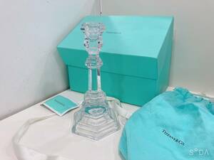 ◆【未使用】TIFFANY&CO.　ティファニー　キャンドルスタンド　クリスタル　置物　インテリア　ガラス　箱付き