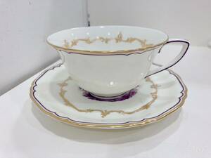 ◆【アンティーク】Vintage Royal Worcester The Chamberlain Purple ロイヤルウースター チャンバーレーン カップ＆ソーサー 1客 割れアリ