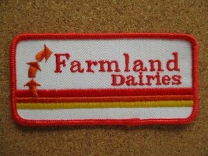 80s Farm land Dairies ミルク 牛乳 カンパニー 企業 刺繍 ワッペン ビンテージ /酪農 農業 アメリカUSAパッチ古着アメカジ