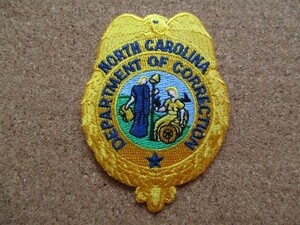 90s ノースカロライナ州 NORTH CAROLINA DEPARTMENT OF CORRECTION POLICE US ビンテージ 刺繍 ワッペン アメリカ USA パッチ/政府機関